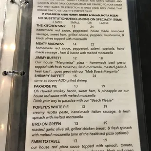 menu