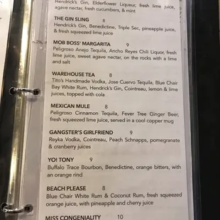 menu