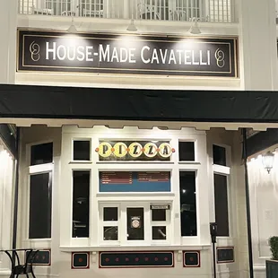 the front of the restaurant