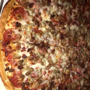 Extra meat pizza