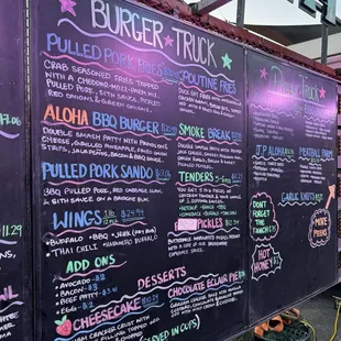 Menu as of April 2024