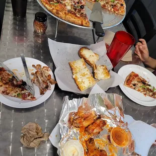 Plus garlic bread and wings