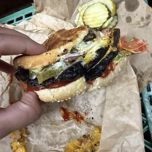 Burnt burger