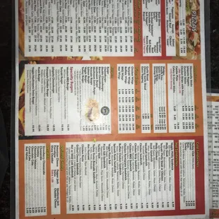 Menu July 2018