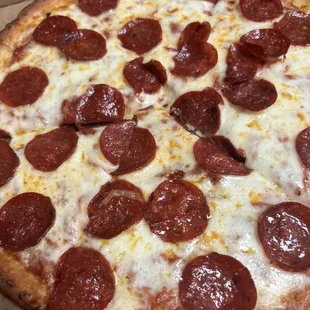 Cauliflower crust pizza, classic pepperoni and cheese! DELICIOUS!