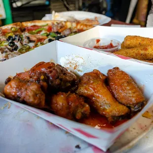 Wings and mozzarella sticks
