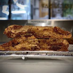 Ooey gooey Chocolate chip cookies baked everyday