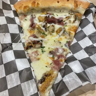 Chicken bacon Alfredo slice