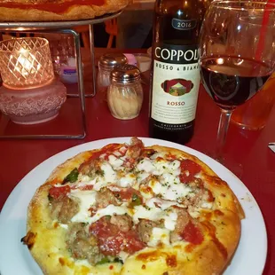 Margherita pizza with sausage. Try this!