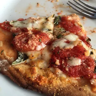 Gluten free thin crust pizza margarita.