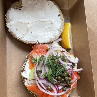 Little Pisher on an everything bagel