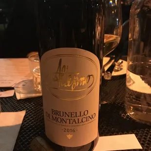 Nice wine and spirits selection. This 2016 Brunello Di Montalcino paired perfectly with our steaks.