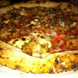 Meatball pizza