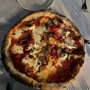 Spicy Meatball Pizza
