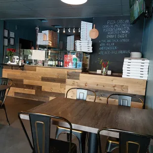 Interior of the restaurant showing the kitchen area