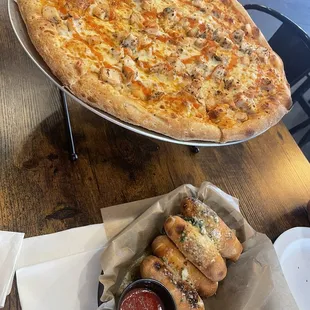 Buffalo Chicken Pizza &amp; Pizza Rolls