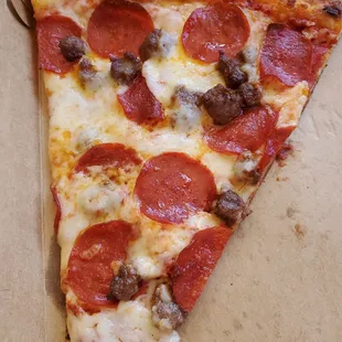 Slice of Pepperoni and Sausage