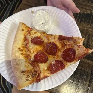 pepperoni pizza and ranch