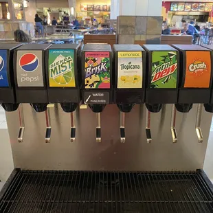 Soft drink choices.