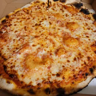  cheese pizza in a box