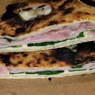  close up of a grilled sandwich