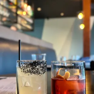 Margarita and Mezcal Negroni