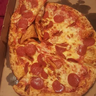 Pizzamess!!!! This was delivered to my home at room temperature without the soda that i payed for.