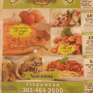 the grand opening menu