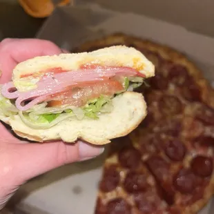 Meat Shot of Italian sub