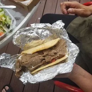 Generously filled gyro