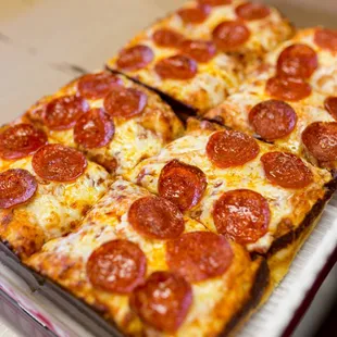 Come in and try our traditional pepperoni deep dish pizza. You won't regret it!   Regular (8 Slices): $8.00   Giant (32 Slices): $14.99