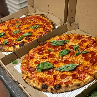 Pepperoni pizzas