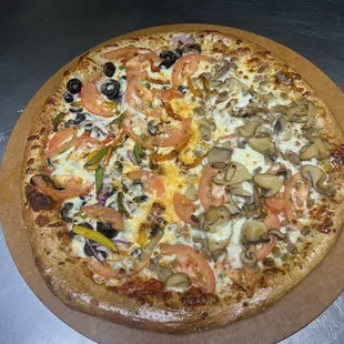 Create your own pizza. All fresh ingredients and dough