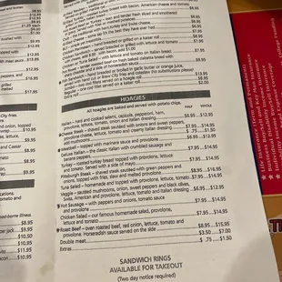 menu