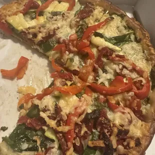 SM Pesto Veggie Pizza 9. I added spinach.