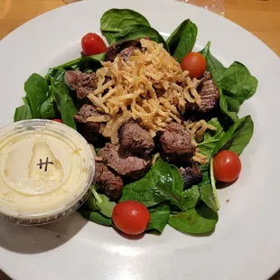 Tenderloin and Portabella salad.  Very good.