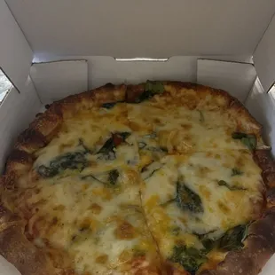 4 SM Four Cheese Pizza 9 with spinach