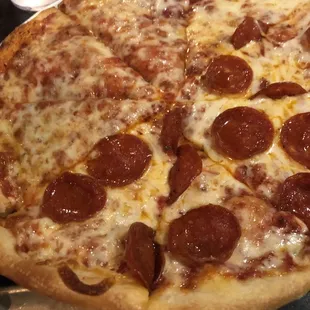 a pepperoni pizza