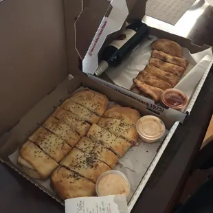 Reuben(March only) and Bacon/pepperoni calzones.