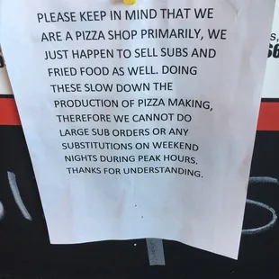 a sign on the door of a restaurant
