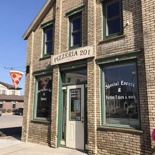 the front of the restaurant