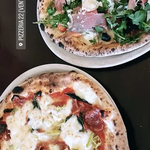 Inferno Pizza and Prosciutto di Parma with Bufala Mozzarella