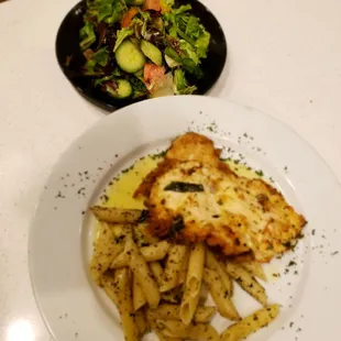Soooo good! Chicken Francese and salad