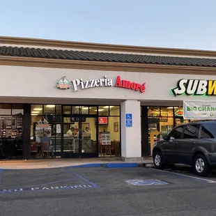 the front of the restaurant