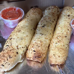 Garlic breadsticks sticks