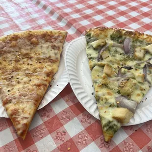 Cheese Pizza Pesto Chicken White Pizza