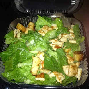 Grilled chicken ceaser salad. Little on the small side.