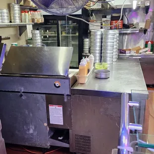 a fan in a kitchen