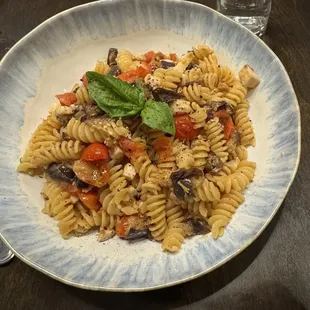 Pasta with swordfish and eggplant