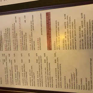 Menu 5/23. Sideways view.